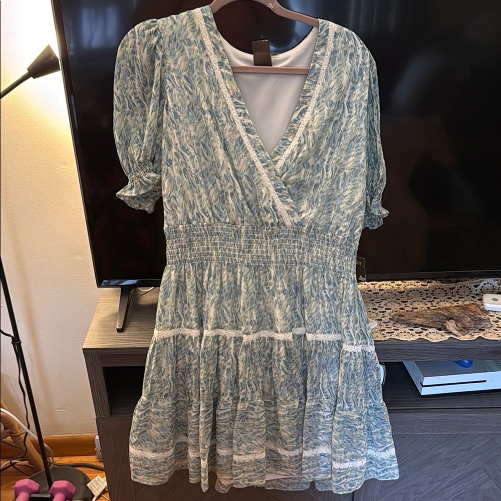 Blue Patterned Women's Dress